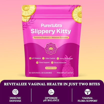 PureNutra® Slippery Kitty Feminine Probiotic + Moisture Gummies