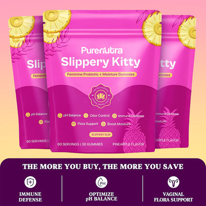 PureNutra® Slippery Kitty Feminine Probiotic + Moisture Gummies