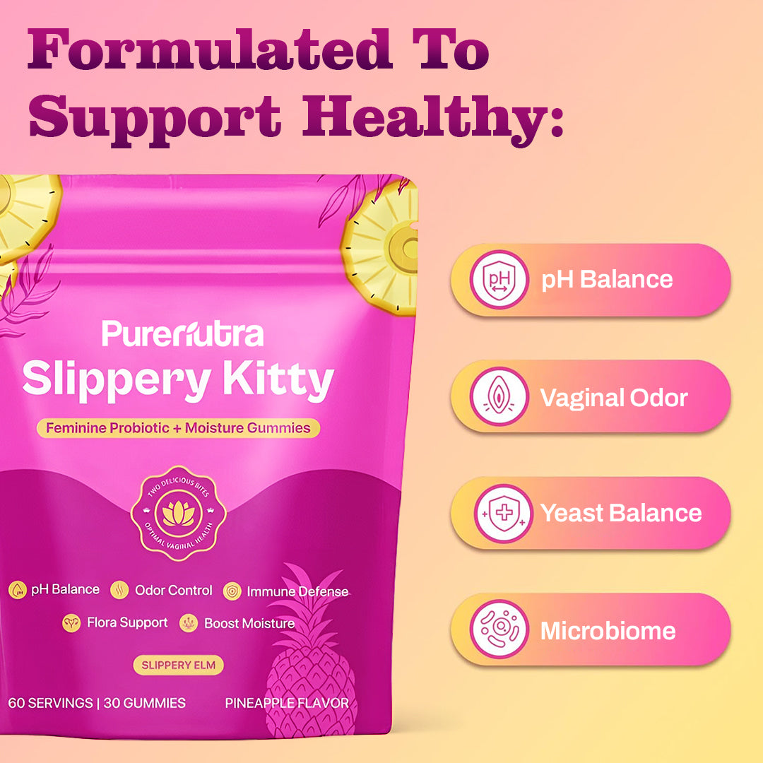 PureNutra® Slippery Kitty Feminine Probiotic + Moisture Gummies