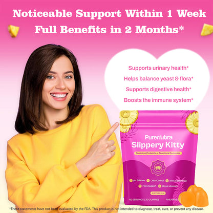 PureNutra® Slippery Kitty Feminine Probiotic + Moisture Gummies